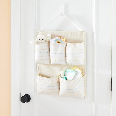  Wall Hanging Storage With Slub Stitching - Cream - Cloud Island™