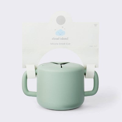  Silicone Snack Cup With Lid - Green - Cloud Island™
