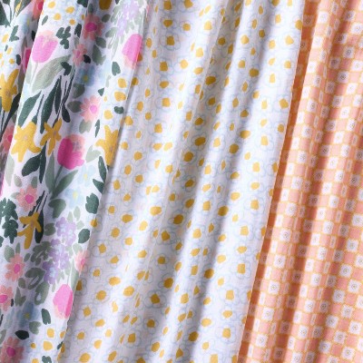  Muslin Swaddle Baby Blanket - Painterly Floral - 3pk - Cloud Island™