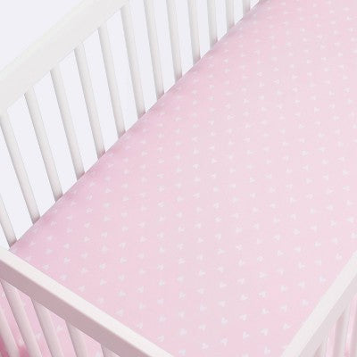  Fitted Crib Sheet Hearts - Cloud Island™ Pink