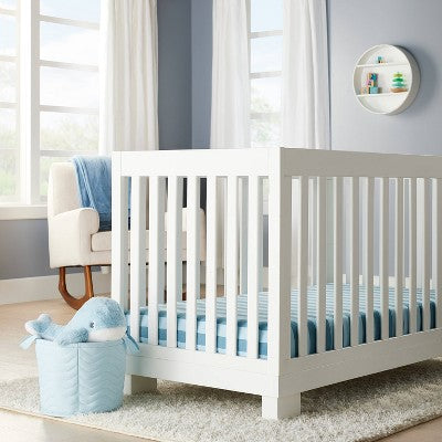  Flannel Fitted Crib Sheet - Blue Stripes - Cloud Island™