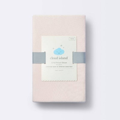  Polyester Rayon Fitted Crib Sheet - Light Pink - Cloud Island™