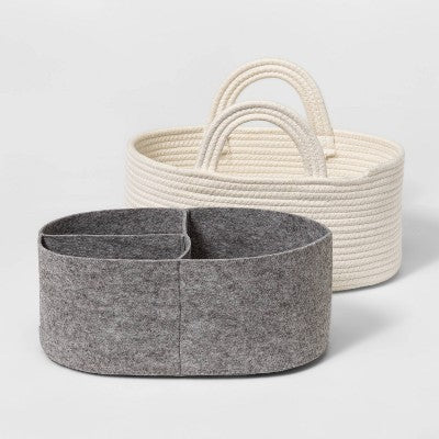  Coiled Rope Diaper Caddy With Dividers - Cloud Island™ Cream