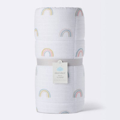  Muslin Quilt Baby And Toddler Blanket - Rainbow - Cloud Island™