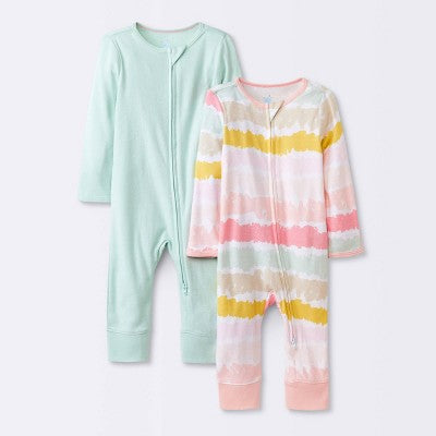  Baby Girls' 2pk Zip Romper - Cloud Island™