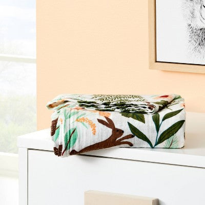  Muslin Swaddle Blanket Fauna - Pink/Green/Tan - Cloud Island™