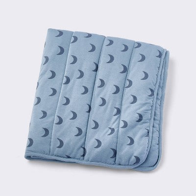  Rayon From Bamboo Jersey Quilted Blanket - Moons - Blue - Cloud Island™