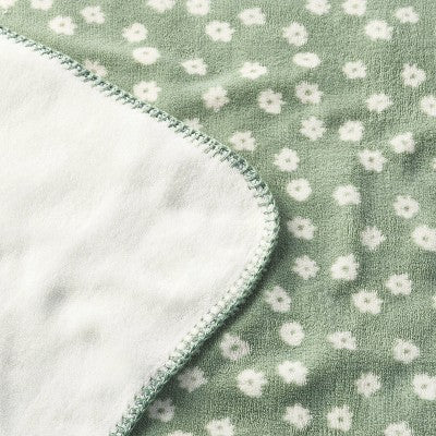  Plush Baby Blanket - Green Floral - Cloud Island™