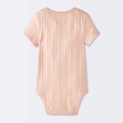 Baby Girls' 4pk Floral Short Sleeve Bodysuits - Cloud Island™ Peach/Pink