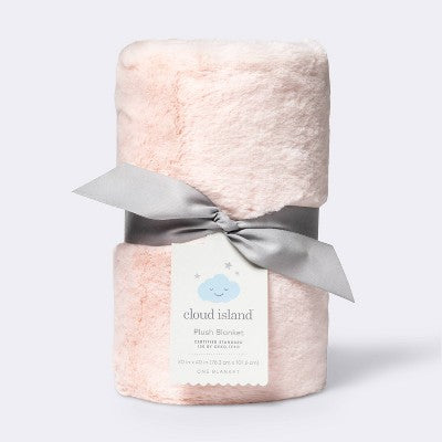  Solid Satin Edge Plush Blanket - Cloud Island™ Pink