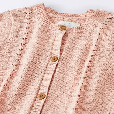  Baby Girls' 2pc Pointelle Sweater Set - Cloud Island™ Pink