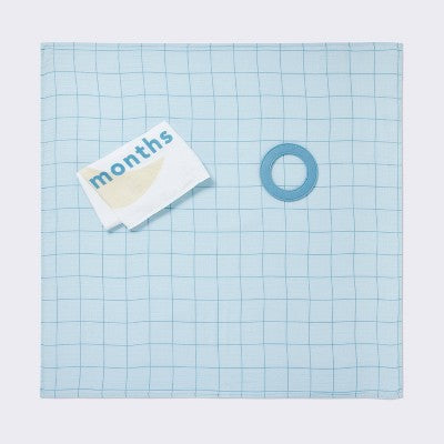  Muslin Blanket With Felt Frame - Blue - Cloud Island™