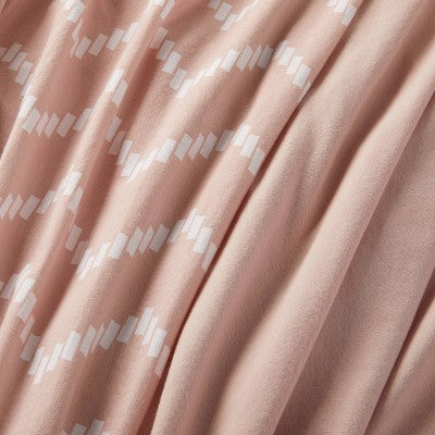  Jersey Fitted Crib Sheet - Pink Chevron And Solid Heirloom - Pink - 2pk - Cloud Island™