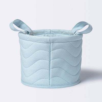  Quilted Fabric Small Round Storage Basket - Cloud Island™