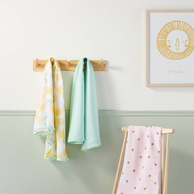  Muslin Swaddle Blanket Honeybee 3pk - Cloud Island™ Pink/Yellow
