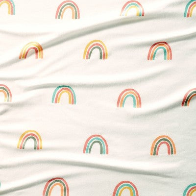  Polyester Rayon Fitted Crib Sheet - Rainbows - Cloud Island™