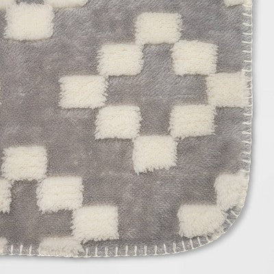  Plush Stroller Blanket Geo - Cloud Island™ Gray