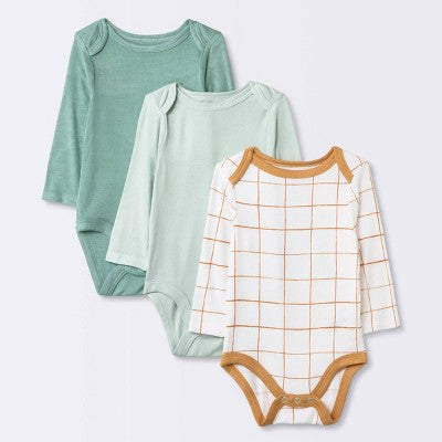  Baby 3pk Modal Bodysuit - Cloud Island™ Mint Green