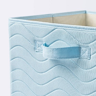  Quilted Fabric Cube Storage Bin - Blue - Cloud Island™