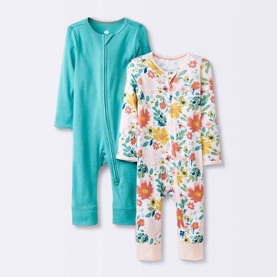  Baby Girls' 2pk Zip Romper - Cloud Island™