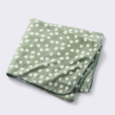  Plush Baby Blanket - Green Floral - Cloud Island™