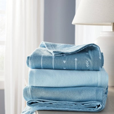  Jersey Swaddle Baby Blanket - Blue - 3pk - Cloud Island™