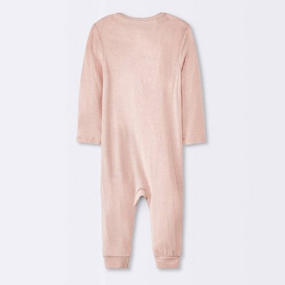  Baby Girls' 2pk Stars So Very Soft Modal Blend Romper - Cloud Island™ Dark Pink