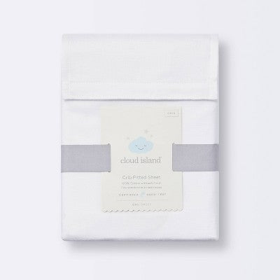 Fitted Crib Sheet Solid - Cloud Island™ White
