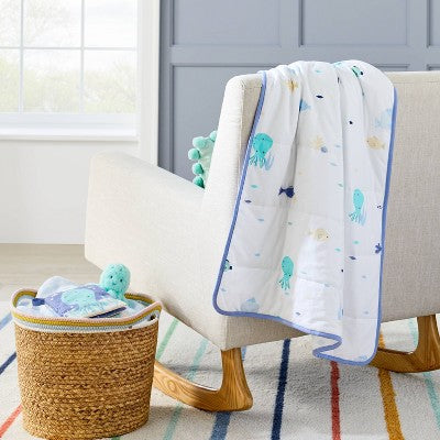  Natural Woven Round Storage Bin With Coiled Rope Handle - Cloud Island™ L