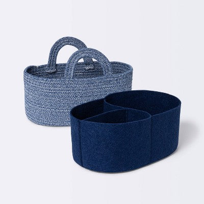  Coiled Rope Diaper Caddy With Dividers - Cloud Island™ Navy
