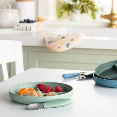  Divided Plate - 3pk Blue/Green - Cloud Island™