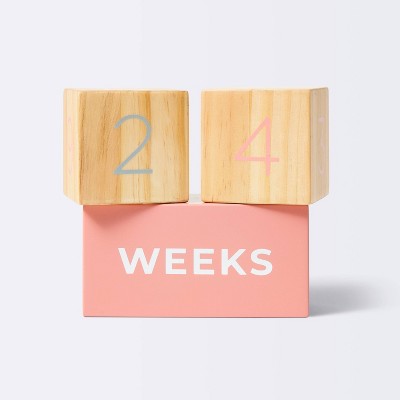 Milestone Blocks - Pink And Natural Wood - Cloud Island™