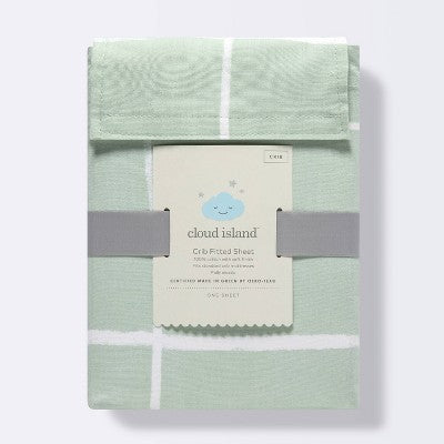  Fitted Crib Sheet - Cloud Island™ Mint Windowpane