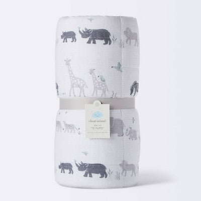  Muslin Quilt Two By Two Baby And Toddler Blanket - Animals - Cloud Island™