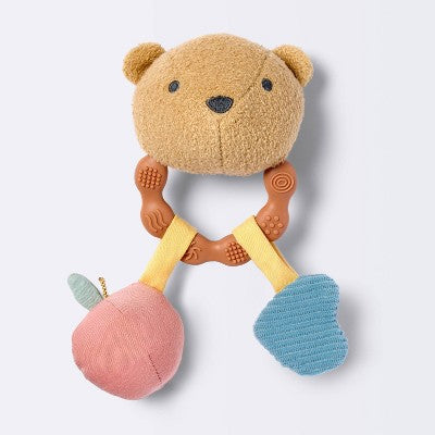  Handheld Plush Rattle Baby Toy - Bear - Cloud Island™