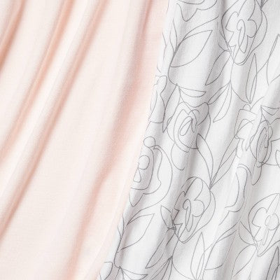  Jersey Bassinet Sheet 2pk - Cloud Island™ Floral And Solid Light Pink