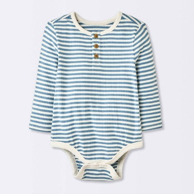  Baby Boys' 2pc Striped Suspender Top & Bottom Set - Cloud Island™ Blue