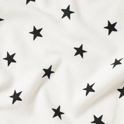  Flannel Fitted Crib Sheet Stars - Cloud Island™ - Cream/Black