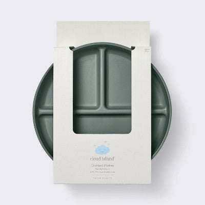  Divided Plate - 3pk Blue/Green - Cloud Island™