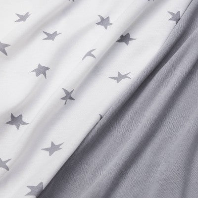  Fitted Jersey Crib Sheet - Gray & Scatter Star - Cloud Island™ 2pk