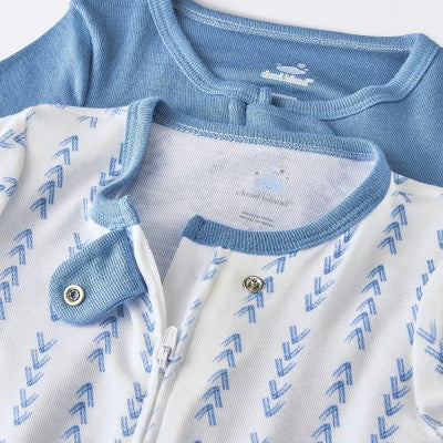  Baby Boys' 2pk So Very Soft Modal Blend Sleep N' Play - Cloud Island™ Light Blue