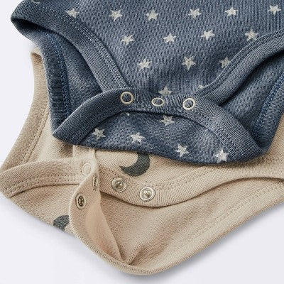  Baby 4pk Long Sleeve Moons Bodysuit - Cloud Island™ Gray