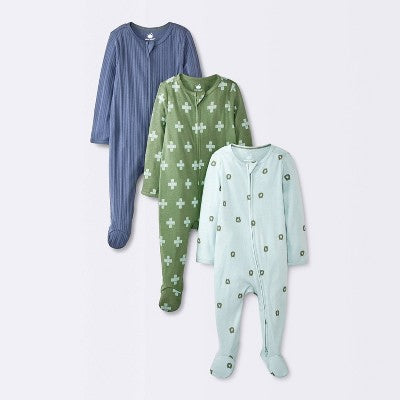  Baby Boys' 3pk Bears Sleep N' Play - Cloud Island™ Blue