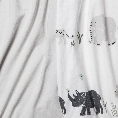  Fitted Play Yard Jersey Sheet 2pk - Cloud Island™ Two By Two Animals And Solid Gray
