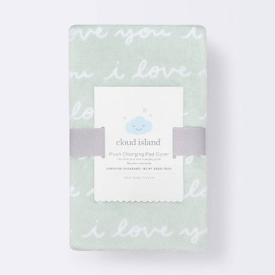  Plush Changing Pad Cover I Love You Script - Cloud Island™ Mint