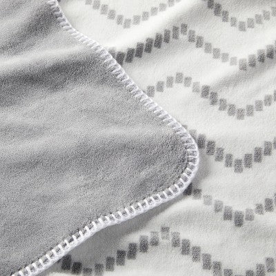  Plush Baby Blanket - Chevron - Gray - Cloud Island™