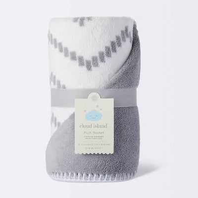  Plush Baby Blanket - Chevron - Gray - Cloud Island™