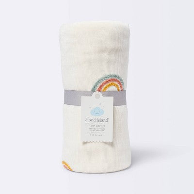  Plush Ribbed Blanket - Cloud Island™ Rainbows