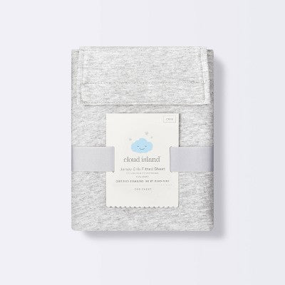  Fitted Jersey Crib Sheet Knit Heather Gray - Cloud Island™ Gray