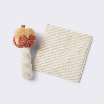  Apple Crinkle Paper + Rattle Baby Toy Set - 2pk - Cloud Island™